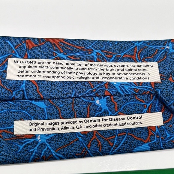 Neurons Blue Extra Long Tie - Picture 6 of 8